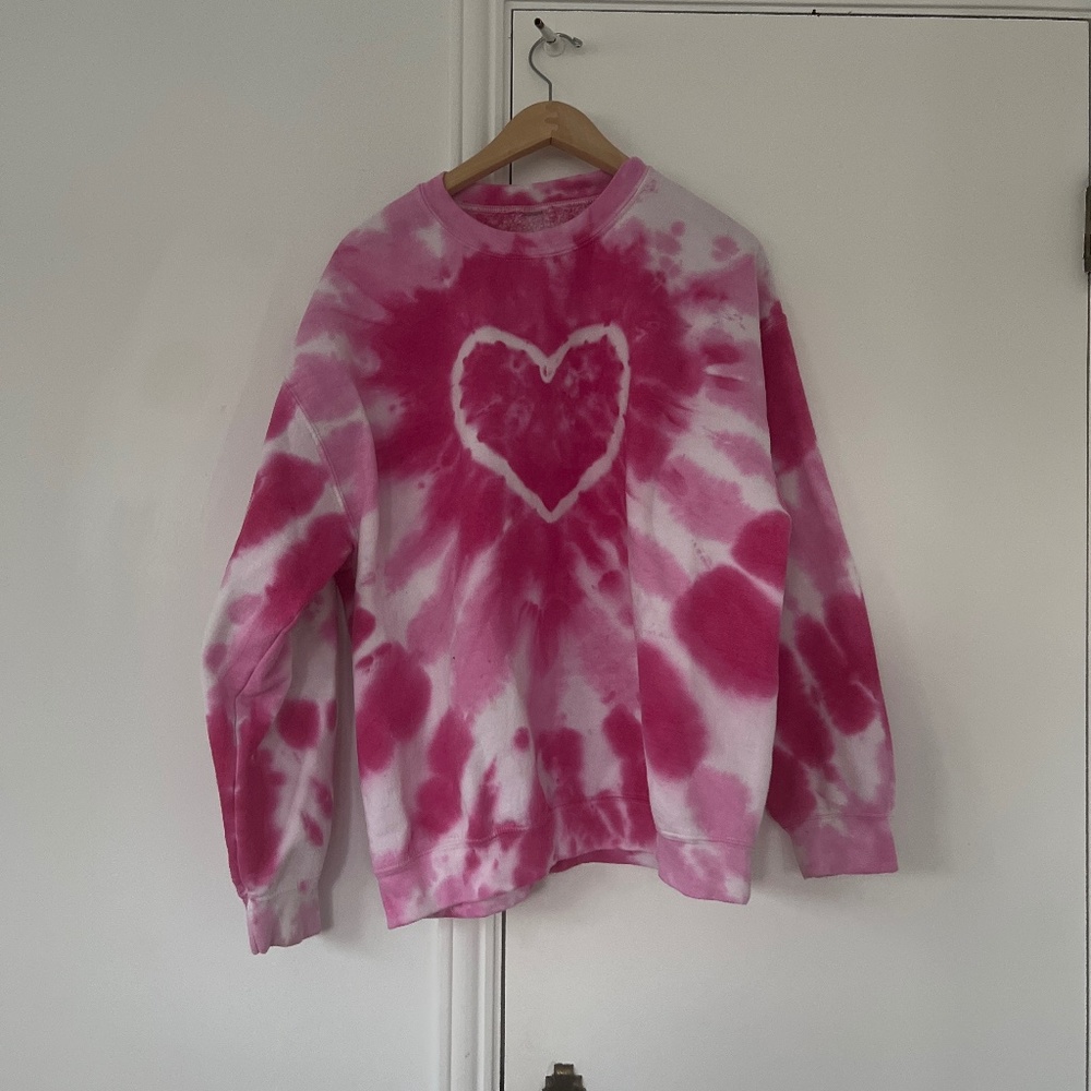 Pink tie dye sweater
